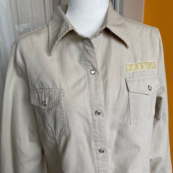 Route 66 Original Clothing Co Tan Snap Front Shirt SZ L - Picture 13 of 15
